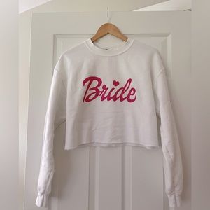 Barbie bride crop white sweater